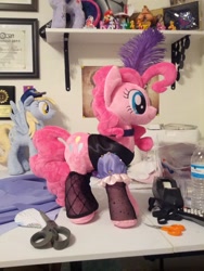 Size: 1944x2592 | Tagged: safe, artist:makeshiftwings30, character:pinkie pie, irl, photo, plushie, saloon dress, saloon pinkie, wip