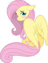 Size: 6006x7735 | Tagged: safe, artist:baka-neku, artist:kaijusamurai, character:fluttershy, species:pegasus, species:pony, absurd resolution, female, looking at you, mare, simple background, sitting, solo, transparent background, vector