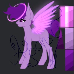 Size: 1000x1000 | Tagged: safe, artist:nel_liddell, oc, oc only, species:pegasus, species:pony, halo, pegasus oc, reference sheet, solo, watermark, wings