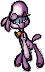 Size: 683x1080 | Tagged: safe, artist:mane6, community related, character:pom lamb, species:sheep, them's fightin' herds, bell, bell collar, blue eyes, cloven hooves, collar, cute, female, frown, lamb, no pupils, one hoof raised, one leg raised, raised hoof, raised leg, simple background, solo, standing, transparent background