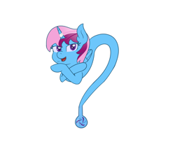 Size: 2938x2391 | Tagged: safe, alternate version, artist:eyeburn, oc, oc only, oc:parcly taxel, species:alicorn, species:pony, albumin flask, alicorn oc, bottle, crossed hooves, female, floating, genie, genie pony, horn, looking at you, mare, simple background, smiling, solo, white background, wings
