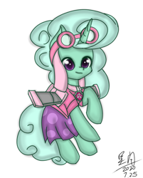 Size: 1311x1627 | Tagged: safe, artist:starflashing twinkle, character:glitter drops, species:pony, species:unicorn, series:sprglitemplight diary, series:sprglitemplight life jacket days, series:springshadowdrops diary, series:springshadowdrops life jacket days, female, flying, paw patrol, simple background, skye (paw patrol), solo, white background