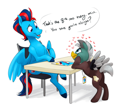 Size: 3968x3596 | Tagged: safe, artist:luximus17, oc, oc:andrew swiftwing, oc:duk, species:duck, g4, autograph, badge, con badge, cute, duck pony, fangirl, fangirling, heart, heart eyes, quack, quak, starstruck, wingding eyes