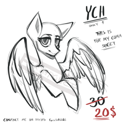 Size: 2343x2343 | Tagged: safe, artist:earthpone, species:pegasus, species:pony, g4, bust, commission, simple background, solo, ych sketch, your character here