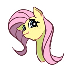 Size: 768x768 | Tagged: safe, artist:tomizawa96, character:fluttershy, species:pegasus, species:pony, g4, bust, female, portrait, simple background, solo, white background
