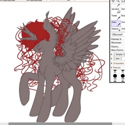 Size: 647x648 | Tagged: safe, artist:nel_liddell, oc, oc only, species:pony, g4, blep, hair over eyes, horn, multiple horns, multiple limbs, raised hoof, solo, tongue out