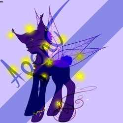 Size: 925x925 | Tagged: safe, artist:nel_liddell, oc, oc only, species:pony, g4, butterfly wings, ear piercing, earring, eyes closed, jewelry, necklace, piercing, signature, solo, third eye, watermark, wings