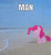 Size: 3186x3500 | Tagged: safe, artist:jimmyjamno1, character:pinkie pie, species:earth pony, species:pony, g4, beach, blurry, caption, chibi, female, frown, image macro, irl, lidded eyes, looking down, man, mare, meme, ocean, photo, ponified animal photo, ponified meme, sad, solo, text