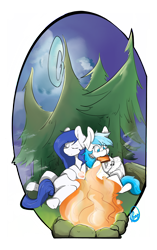 Size: 1942x3089 | Tagged: safe, artist:daniefox, oc, oc only, species:earth pony, species:pegasus, species:pony, g4, fire, forest, harmonica, musical instrument, simple background, transparent background, tree