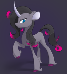Size: 2000x2200 | Tagged: safe, artist:d.w.h.cn, character:oleander, species:classical unicorn, species:pony, species:unicorn, them's fightin' herds, g4, cloven hooves, curved horn, female, gradient background, horn, leonine tail, mare, solo, unshorn fetlocks