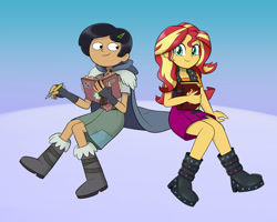Size: 1500x1200 | Tagged: safe, artist:mew-me, character:sunset shimmer, g4, my little pony:equestria girls, amphibia, female, marcy wu, sunset's journal