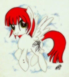 Size: 428x480 | Tagged: safe, artist:peachpalette, oc, oc only, oc:cathikoi, species:pegasus, species:pony, get, index get, koi fish, pencil drawing, traditional art
