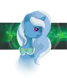 Size: 833x958 | Tagged: safe, artist:fikakorv, character:trixie, alternate hairstyle, collar, smiling