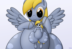 Size: 2800x1900 | Tagged: safe, artist:jesseorange, character:derpy hooves, species:pegasus, species:pony, fat, female, impossibly large butt, impossibly large hips, impossibly wide hips, mare, what is going on with these hips, wide hips