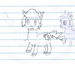 Size: 583x504 | Tagged: safe, artist:elusive, oc, oc only, oc:sketchy the notebook pony, species:earth pony, species:pony, lined paper, quality, sketchy pony, stylistic suck, traditional art