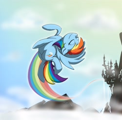 Size: 4000x3921 | Tagged: safe, artist:vicse, character:rainbow dash, absurd resolution, canterlot, female, flying, solo