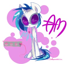 Size: 864x768 | Tagged: dead source, safe, artist:yuji8sushi, character:dj pon-3, character:vinyl scratch, species:pony, species:unicorn, electrical outlet, female, mouth hold, plug, solo, us plug