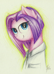Size: 1624x2229 | Tagged: safe, artist:moonlightfl, character:vidala swoon, background pony, crayons, portrait, solo, traditional art