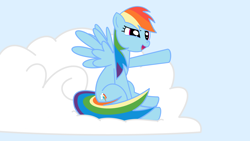 Size: 1920x1080 | Tagged: safe, artist:misterbrony, character:rainbow dash, cloud, female, solo