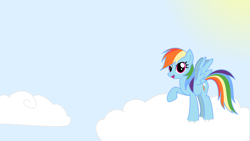 Size: 3840x2160 | Tagged: safe, artist:misterbrony, character:rainbow dash, cloud, female, high res, solo