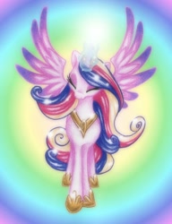 Size: 1873x2440 | Tagged: safe, artist:peachpalette, character:princess cadance, species:alicorn, species:pony, female, magic, solo
