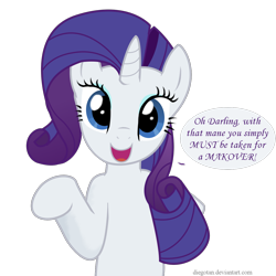 Size: 1260x1260 | Tagged: safe, artist:diegotan, character:rarity, bronybait, makeover