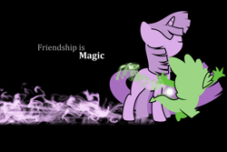 Size: 1920x1280 | Tagged: safe, artist:skeptic-mousey, character:spike, character:twilight sparkle, dust: an elysian tail, style emulation