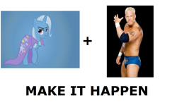 Size: 1337x796 | Tagged: safe, artist:shelmo69, character:trixie, exploitable meme, make it happen, meme, mr kennedy, simple background, vector, white background, wwe
