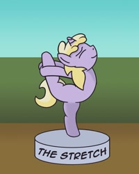 Size: 967x1206 | Tagged: safe, artist:gogglesparks, character:dinky hooves, backbend, female, filly, needle stretch, solo, stretching