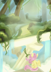 Size: 1024x1446 | Tagged: safe, artist:facerenon, character:fluttershy, female, nature, solo