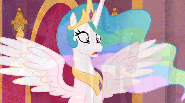 Size: 640x356 | Tagged: safe, artist:mysteryben, character:princess celestia, species:alicorn, species:pony, animated, epic rage time, female, gif, mare, mother of celestia, mother of god, mother of me, reaction image, solo, spread wings, wings