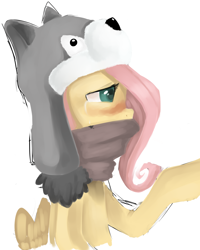 Size: 2000x2500 | Tagged: safe, artist:facerenon, character:fluttershy, blushing, clothing, female, hat, profile, sketch, solo