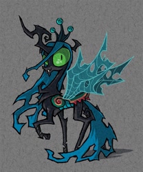 Size: 747x900 | Tagged: safe, artist:dalapony, character:queen chrysalis, species:changeling, changeling queen, cute, cutealis, gray background, nintendo, simple background, style emulation, the legend of zelda, the legend of zelda: the wind waker