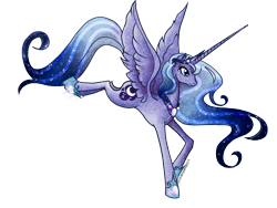 Size: 1024x768 | Tagged: safe, artist:ladyamaltea, character:princess luna, species:alicorn, species:pony, g4, female, flying, long horn, mare, simple background, solo, transparent background, ultimate luna