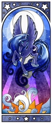 Size: 600x1406 | Tagged: safe, artist:ladyamaltea, character:princess luna, species:alicorn, species:pony, g4, female, mare, modern art, nouveau