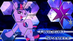 Size: 1920x1080 | Tagged: safe, artist:ceehoff, artist:meteor-venture, character:twilight sparkle, cutie mark, female, microphone, solo, stars, vector, wallpaper