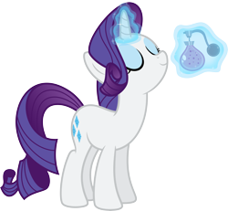 Size: 10047x9277 | Tagged: safe, artist:claritea, character:rarity, absurd resolution, female, magic, perfume, simple background, solo, transparent background, vector