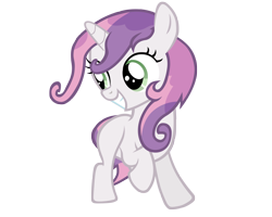 Size: 5000x4000 | Tagged: safe, artist:ikillyou121, character:sweetie belle, species:pony, species:unicorn, episode:sisterhooves social, g4, my little pony: friendship is magic, absurd resolution, female, filly, grin, looking back, simple background, smiling, solo, transparent background, vector, wet mane