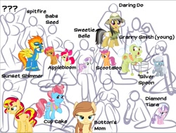 Size: 933x705 | Tagged: safe, artist:jadenkaiba, character:apple bloom, character:babs seed, character:cup cake, character:daring do, character:diamond tiara, character:granny smith, character:scootaloo, character:silver spoon, character:spitfire, character:sunset shimmer, character:sweetie belle, oc, oc:cream heart, species:pegasus, species:pony, breasts, busty apple bloom, busty babs seed, busty cmc, busty cream heart, busty cup cake, busty daring do, busty diamond tiara, busty granny smith, busty scootaloo, busty silver spoon, busty spitfire, busty sunset shimmer, busty sweetie belle, cutie mark crusaders, female, preview, simple background, vector, white background