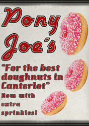 Size: 900x1273 | Tagged: safe, artist:skeptic-mousey, character:donut joe, poster, realistic, typography