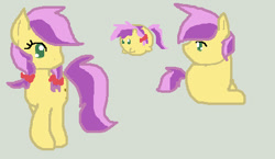 Size: 453x262 | Tagged: safe, artist:angelstar000, character:lavender fritter, apple family member, chibi, chubby, gray background, ponidox, rule 63, self ponidox, simple background
