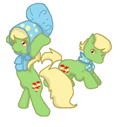 Size: 425x437 | Tagged: safe, artist:angelstar000, character:apple munchies, apple family member, ponidox, rule 63, self ponidox