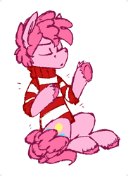 Size: 454x623 | Tagged: safe, artist:artflicker, character:pinkie pie, bubble berry, clothing, rule 63, solo, sweater