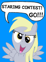 Size: 518x697 | Tagged: safe, artist:pj202718, artist:samueleallen, character:derpy hooves, species:pegasus, species:pony, female, mare, solo, staring contest