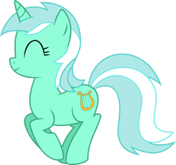 Size: 925x864 | Tagged: safe, artist:baka-neku, character:lyra heartstrings, species:pony, species:unicorn, eyes closed, female, happy, jumping, simple background, smiling, solo, transparent background, vector
