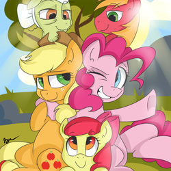 Size: 4000x4000 | Tagged: safe, artist:bloodyhellhayden, character:apple bloom, character:applejack, character:big mcintosh, character:granny smith, character:pinkie pie, species:earth pony, species:pony, episode:pinkie apple pie, g4, my little pony: friendship is magic, male, stallion