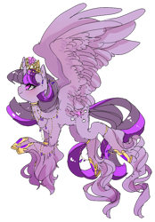 Size: 597x860 | Tagged: safe, artist:costly, character:twilight sparkle, character:twilight sparkle (alicorn), species:alicorn, species:pony, female, jewelry, mare, solo, unshorn fetlocks