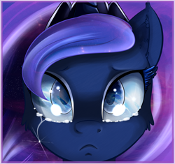 Size: 5000x4700 | Tagged: safe, artist:vicse, character:princess luna, species:pony, absurd resolution, close-up, crying, eyes, feels, female, mare, reflection, sad, solo