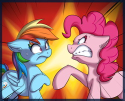 Size: 2604x2107 | Tagged: safe, artist:vicse, character:pinkie pie, character:rainbow dash, angry, eyebrows, pinkie promise, rage