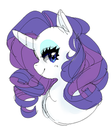 Size: 510x577 | Tagged: safe, artist:costly, character:rarity, bust, cute, female, portrait, profile, raribetes, solo
